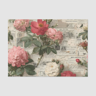 Papel De Seda Sortimento de Flores Vermelhas e Rosas