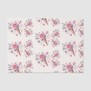 Papel De Seda Sorvete de Aquarela Recém-Colhido Chá de Noiva
