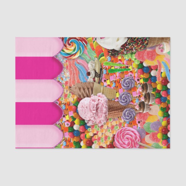 Papel De Seda Sorvete do doce dezesseis dos doces (Frente )