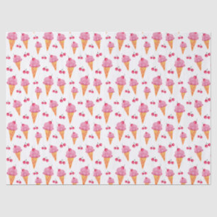 Papel De Seda Sorvetes e cerejas