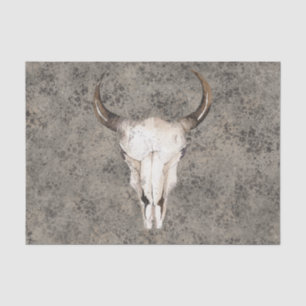Papel De Seda South-West Rustic Ranch Crânio Marrom Salpico