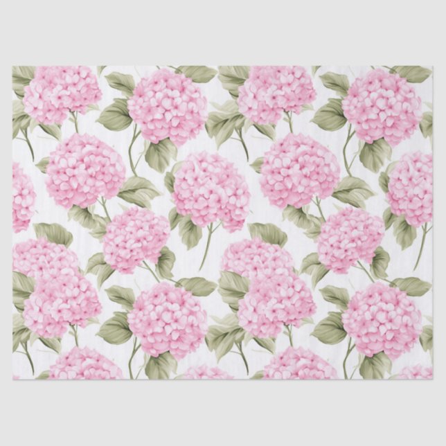 Papel De Seda Southern Pink Hydrangea Tissue Paper (Frente )