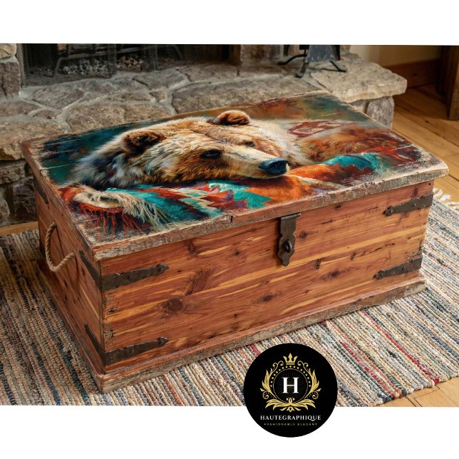 Papel De Seda Southwest Lodge Bear Portrait (Criador carregado)