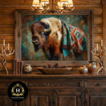 Southwest Turquoise Bison Portrait