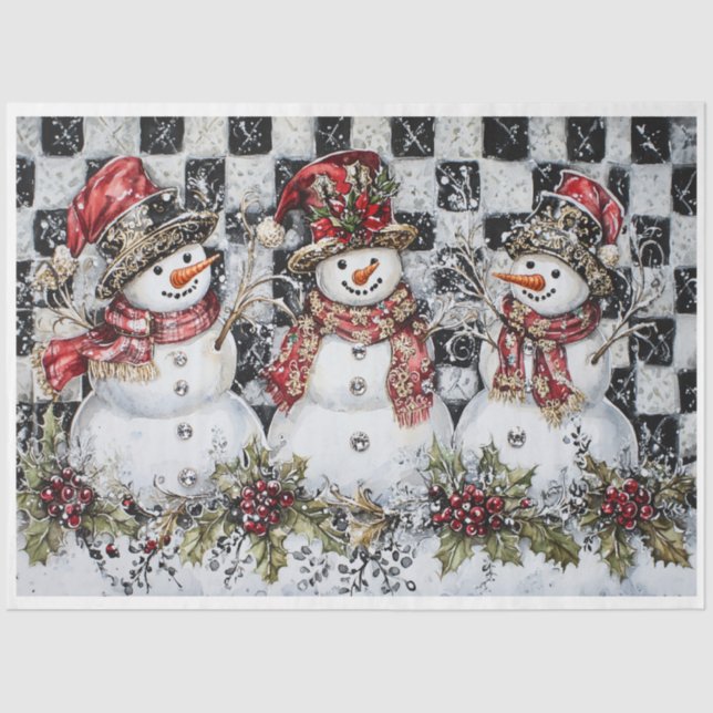 Papel De Seda Sparkle Snowman (Frente )