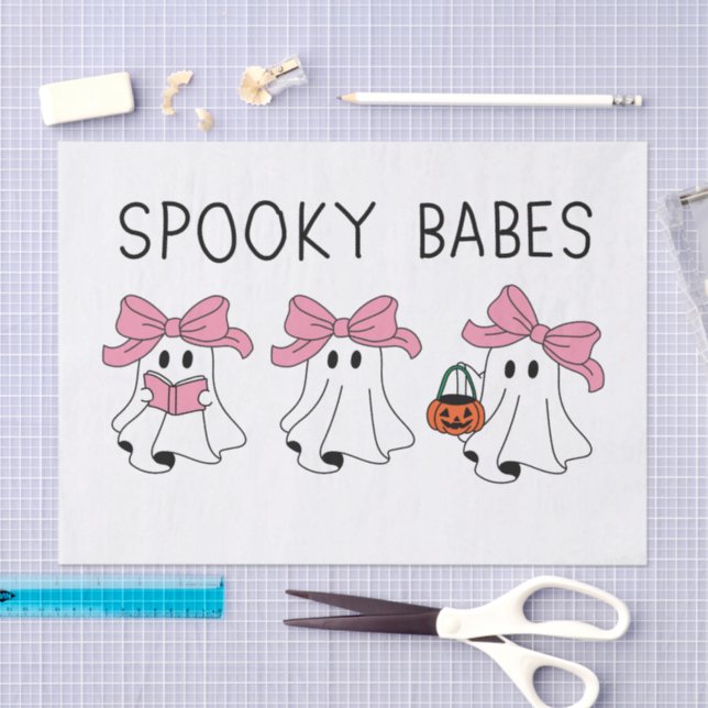 Papel De Seda Spooky babes cute ghost (Arte )
