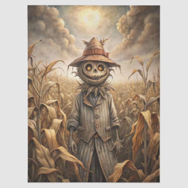 Papel De Seda Spooky Gothic Scarecrow Fantasy  (Frente )