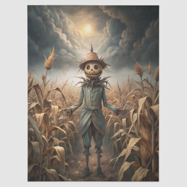Papel De Seda Spooky Gothic Scarecrow Fantasy  (Frente )