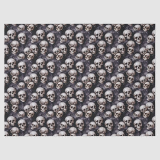 Papel De Seda Spooky Halloween Skulls on a Galaxy Background