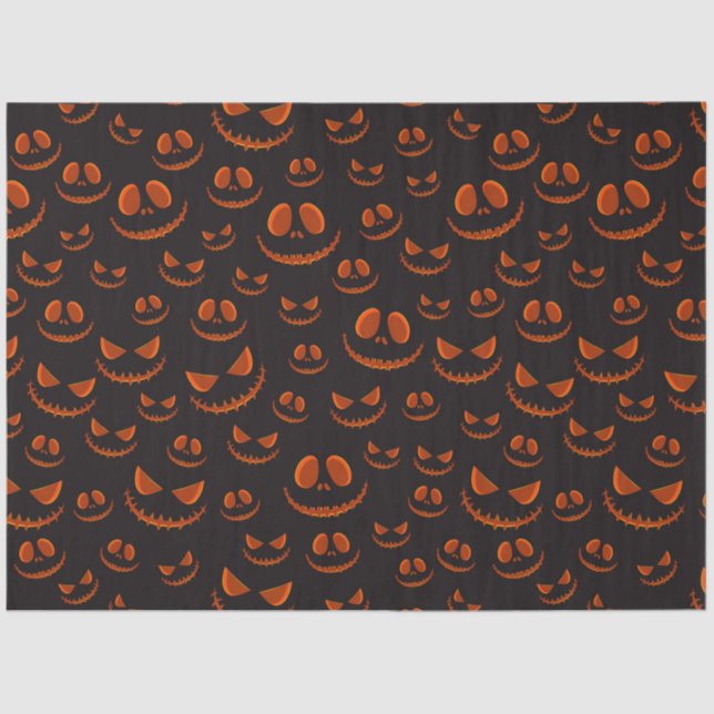 Papel De Seda Spooky Pumpkin Halloween Series Design 54 (Frente )