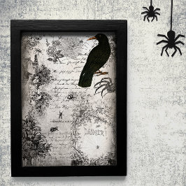 Papel De Seda Spooky Vintage Halloween Spider e Raven Ephemera