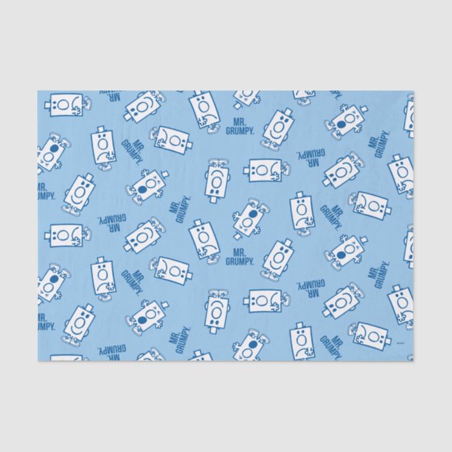 Papel De Seda Sr. Grumpy | Padrão de poço de emoção azul (Frente )