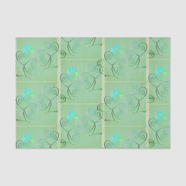 Papel De Seda  St Patrick's Day Shamrock Misty Green (Frente )