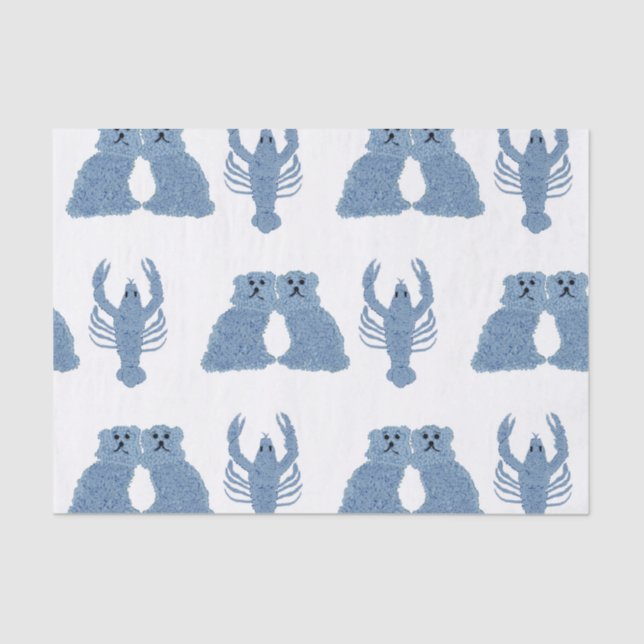 Papel De Seda Staffordshire Dogs Lobster Ginger Jars (Frente )