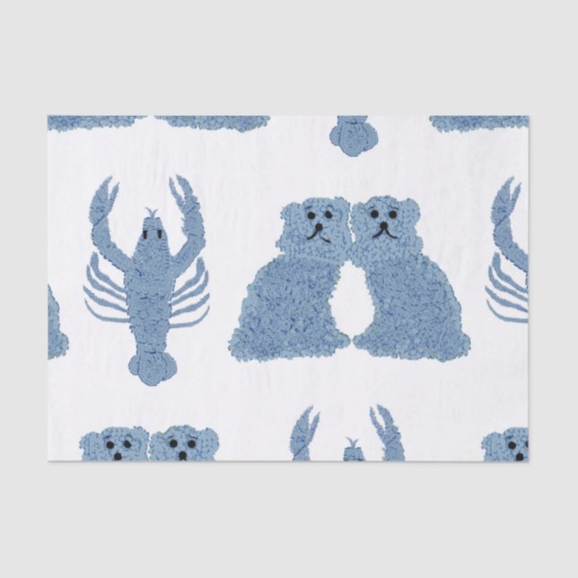 Papel De Seda Staffordshire Dogs Lobster Ginger Jars (Frente )