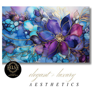 Papel De Seda Stained Glass Purple Blue Florals Lux Aesthetics