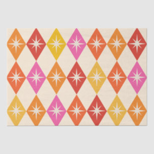 Papel De Seda Starbursts Modernos de meio século em Ouros Retroa