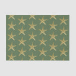 Papel De Seda Starfish Beach Coast Christmas Seashell Dourado Gr<br><div class="desc">O Livro dos Tecidos de Natal da Beachy com uma estrela-do-mar de ouro num fundo verde festivo. O design tropical é uma forma única de celebrar um feriado na costa. Outras cores e acessórios correspondentes disponíveis no Compro Destinos de forma de papel.</div>
