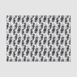 Papel De Seda Starfish branco-negro e tecido marinho