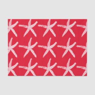 Papel De Seda Starfish Pattern Beach Christmas Red White 2020