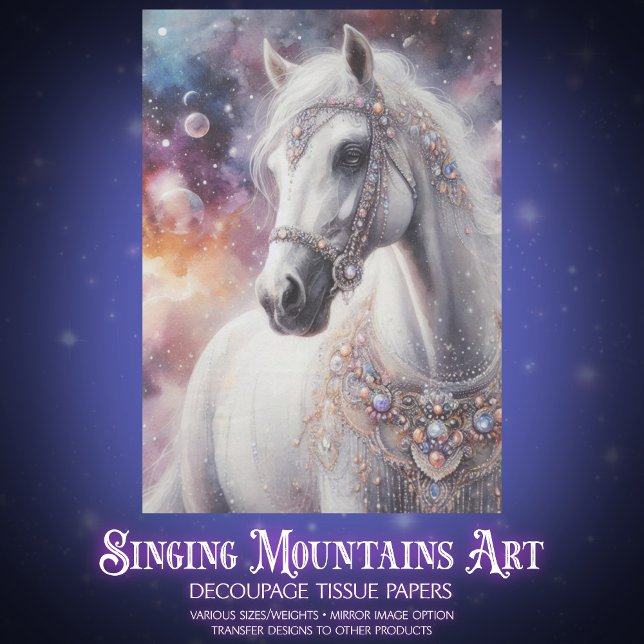 Papel De Seda Starlight Galaxy Beautiful Horse Art Decoupage (Criador carregado)