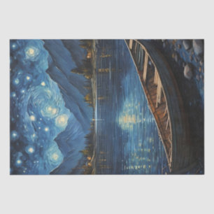 Papel De Seda "Starlit Drift: Pescaria Sob O Cosmos