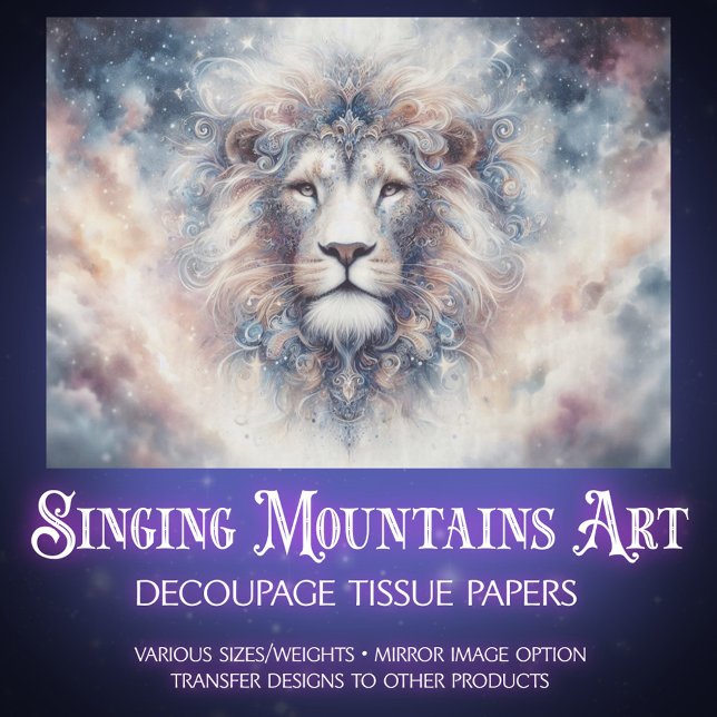 Papel De Seda Starlit Majesty Royal Lion Decoupage (Criador carregado)