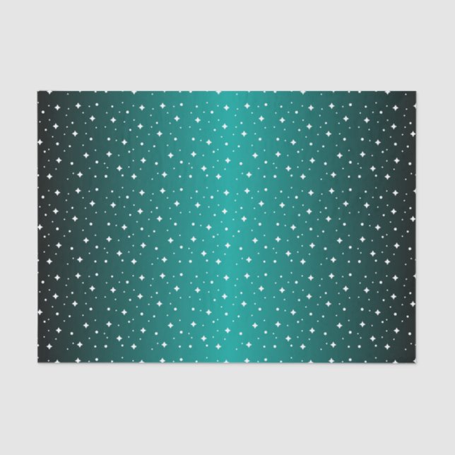 Papel De Seda Starry Night in Shiny Teal (Frente )