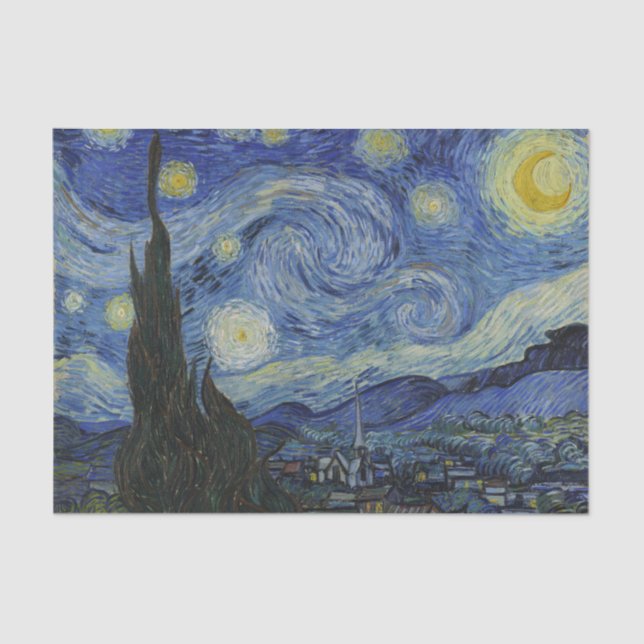 Papel De Seda "Starry Night" por Van Gogh (Frente )