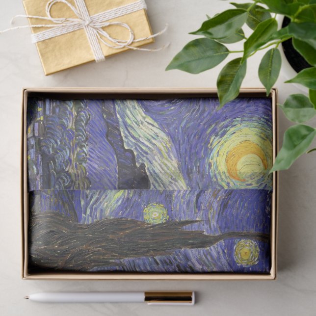 Papel De Seda Starry Night por Vincent van Gogh (Presente)