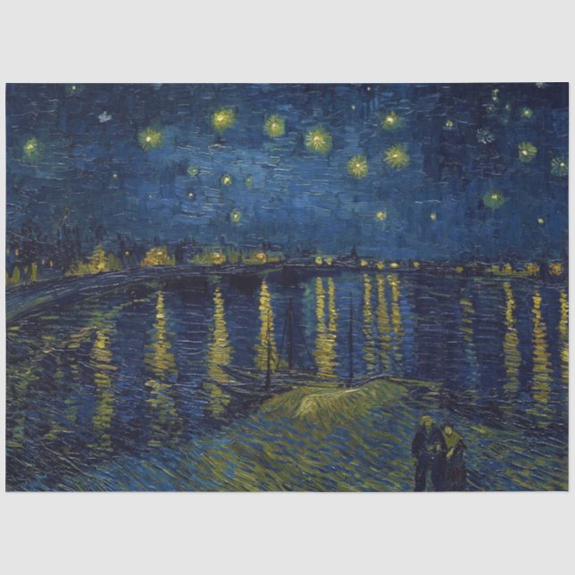 Papel De Seda Starry Night, Vincent van Gogh (Frente )