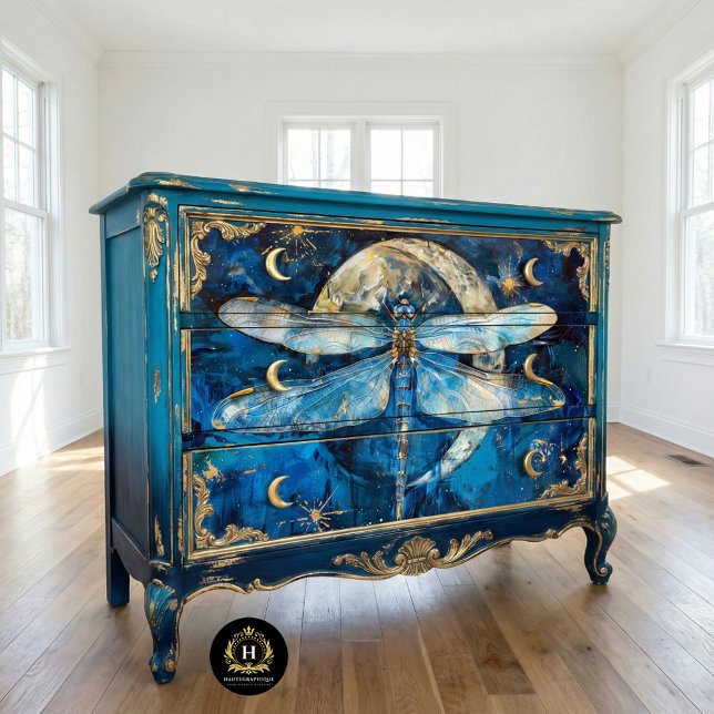 Papel De Seda Stars Moon Blue Dragonfly - Descontinuação (Criador carregado)