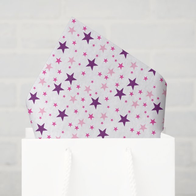 Papel De Seda Stars pattern White (Sacola de presentes)