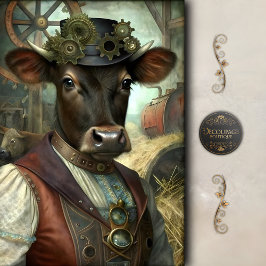 Papel De Seda Steampunk Bezerro Caprichoso Antigo Decoupage de F