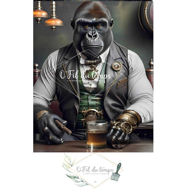 Papel De Seda Steampunk Black Gorilla big boss (Criador carregado)