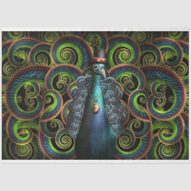 Papel De Seda Steampunk - Bonito como pavão (Frente )