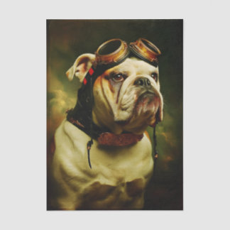 Papel De Seda Steampunk Bulldog Aviator Portrait FC4R Decoupage
