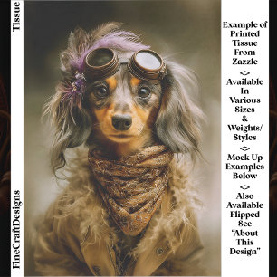 Papel De Seda Steampunk Cachorro Dachshund de Cabelo Comprido EP