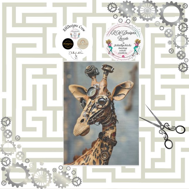 Papel De Seda Steampunk camel geared decoupage (Criador carregado)