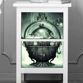 Papel De Seda Steampunk Cauldron com Crystal Ball and Orbs