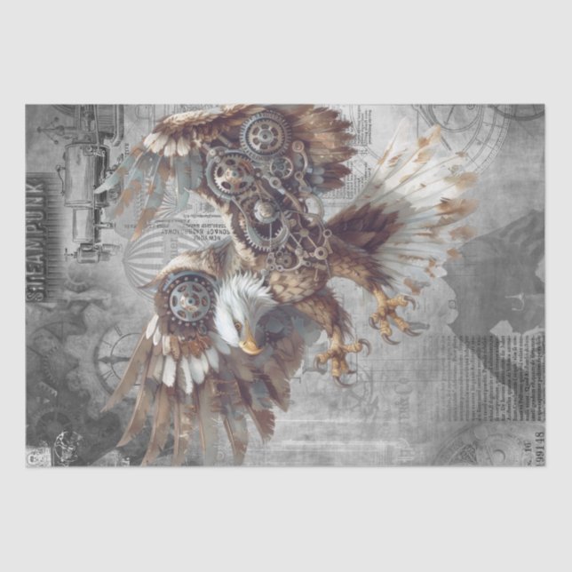 Papel De Seda Steampunk Eagle (Frente )