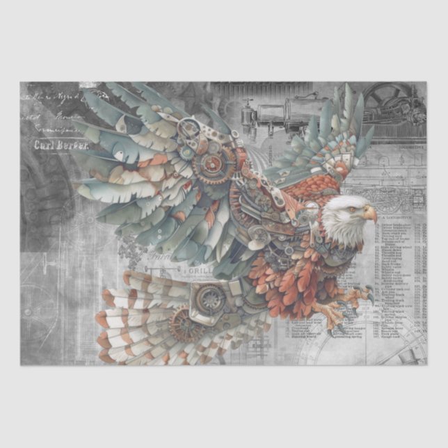 Papel De Seda Steampunk Eagle (Frente )