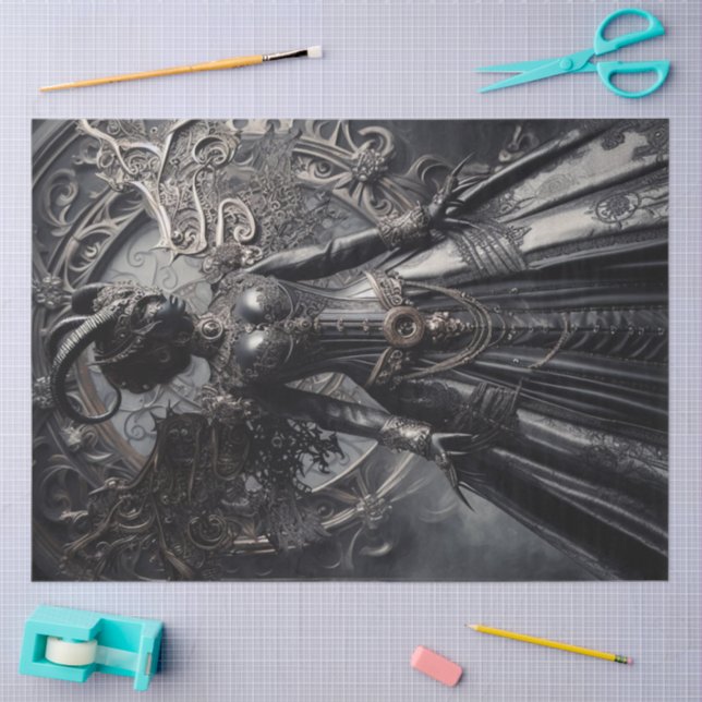 Papel De Seda Steampunk Fantasy Darkness Demon Fashion  (Arte )