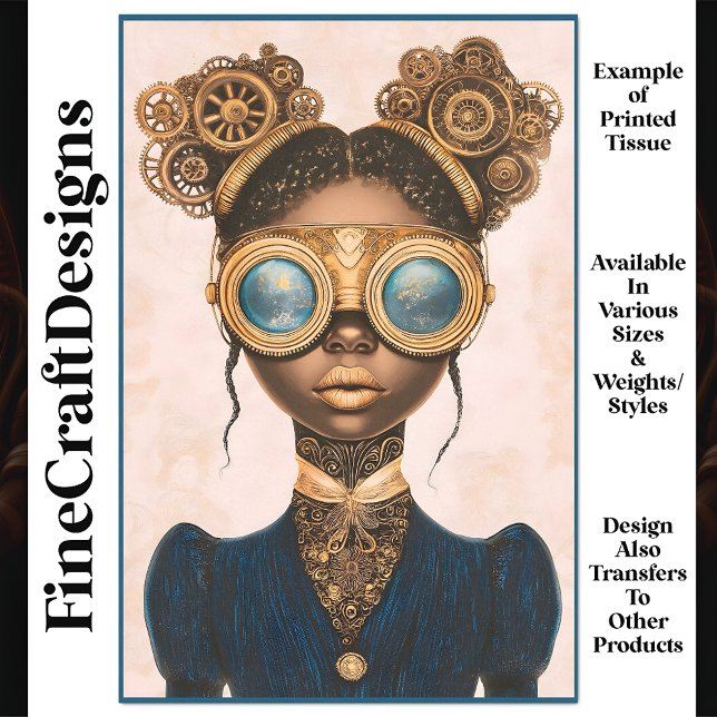 Papel De Seda Steampunk Female Dark Skin Lábios Dourados N9 (Criador carregado)