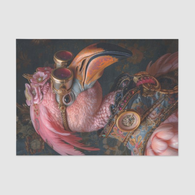 Papel De Seda Steampunk Flamingo (Frente )