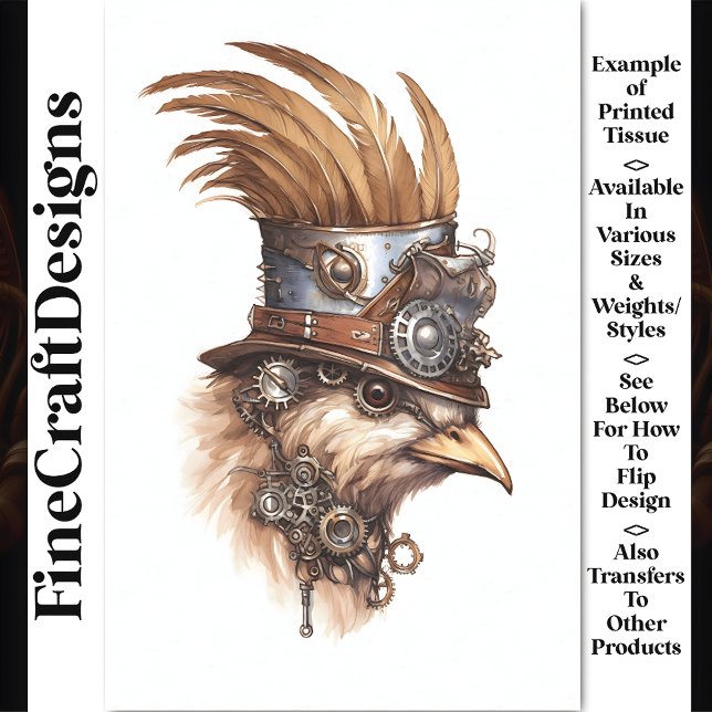 Papel De Seda Steampunk Frango Louco Fofo Decoupagem Direita 113 (Criador carregado)