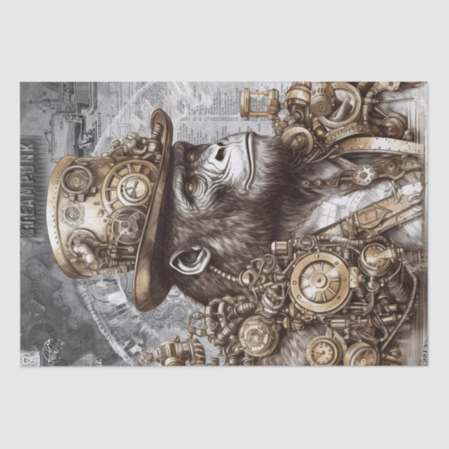 Papel De Seda Steampunk Gorilla (Frente )
