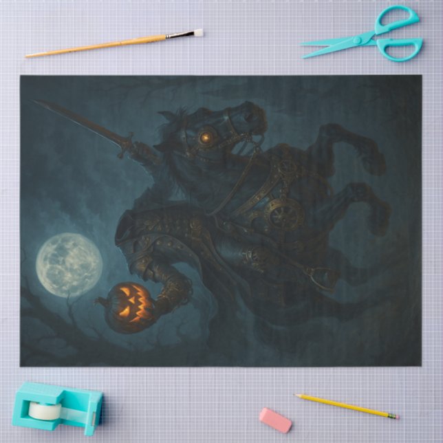 Papel De Seda Steampunk Gothic Horror Headless Horseman (Arte )