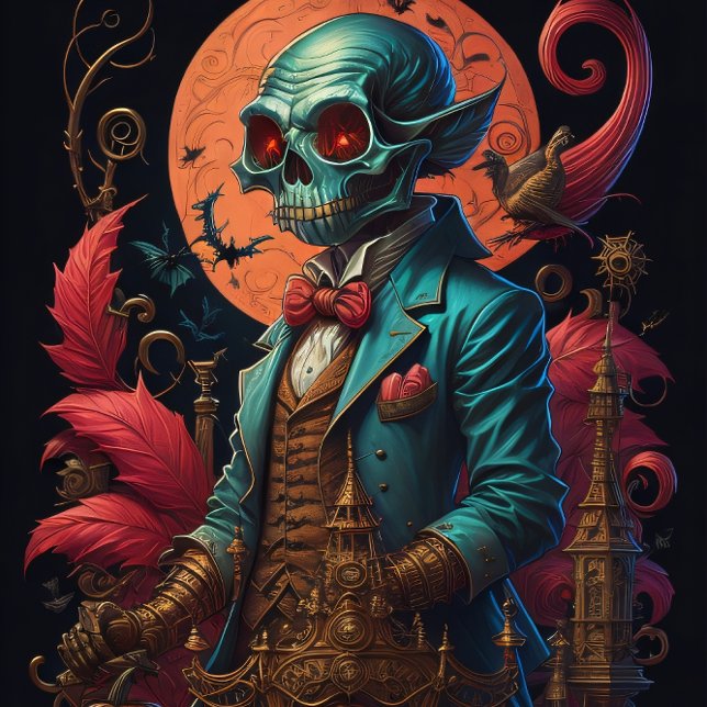 Papel De Seda Steampunk Holloween Ghoul com sistema de abóbora (Criador carregado)