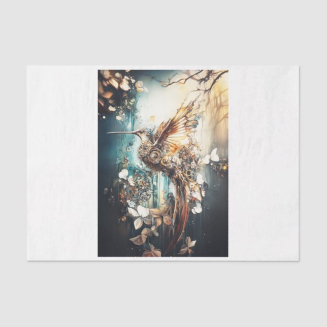 Papel De Seda Steampunk Hummingbird (Frente )